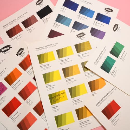 990012 Kremer Colour Chart - Organic Colours