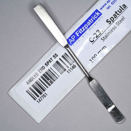 APF: C-23 Spatula, Stainless Steel 100mm, Angled End.