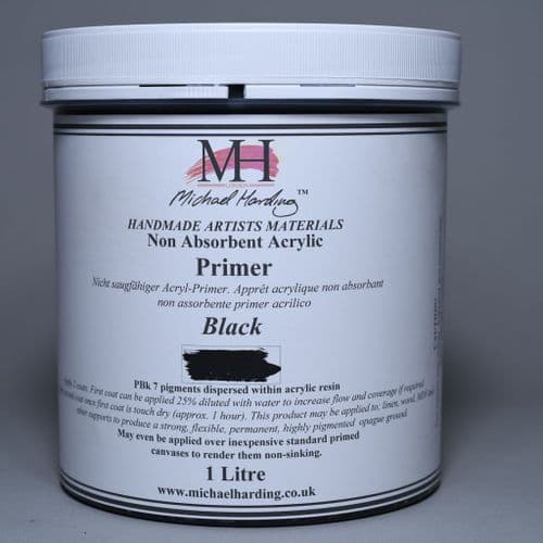 Black Non-Absorbent Acrylic Primer. Michael Harding Oil Paint Primer, 1lt jar. 5% off.