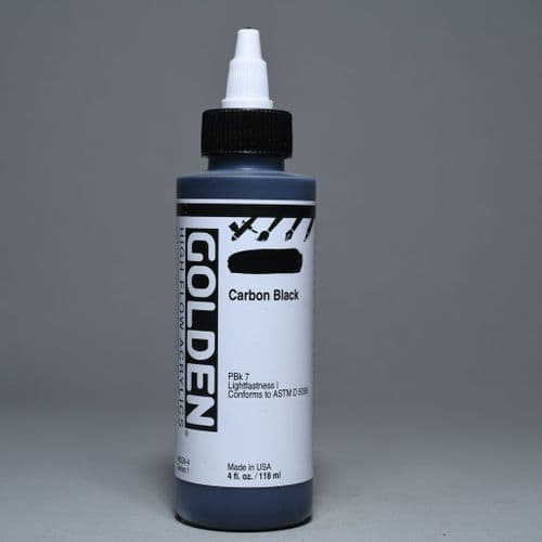 Golden: 8524 Carbon Black, High Flow Acrylic, 118ml