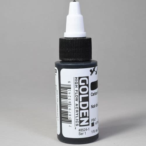 Golden: 8524 Carbon Black, High Flow Acrylic, 30ml