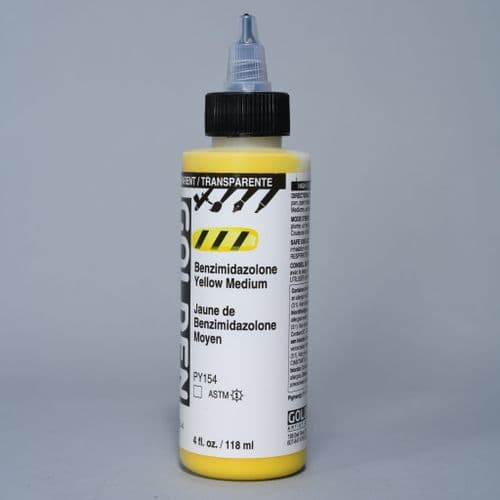 Golden: 8555 Transparent Benzimidazolone Yellow Medium, High Flow Acrylic, 118ml