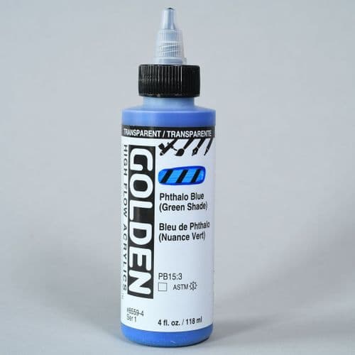 Golden: 8559 Transparent Phthalo Blue GS, High Flow Acrylic, 118ml