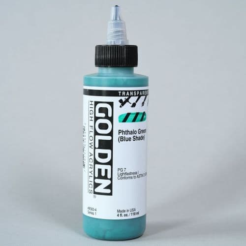 Golden: 8560 Transparent Phthalo Green BS, High Flow Acrylic, 118ml