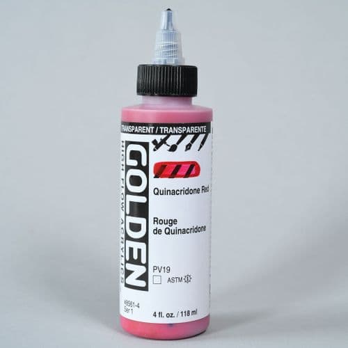 Golden: 8561 Transparent Quinacridone Red, High Flow Acrylic, 118ml