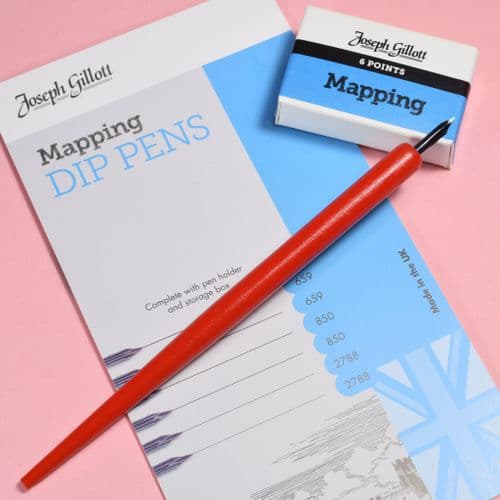 Joseph Gillott: 35816 Mitchell Mapping Pen with 6 Interchangeable Nibs