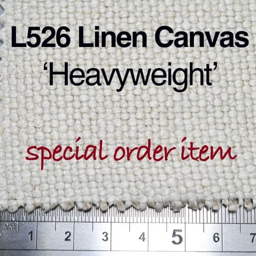 Kremer: 140cm wide, L526 (873040) Linen Canvas, very heavy weight Unprimed. Price per metre