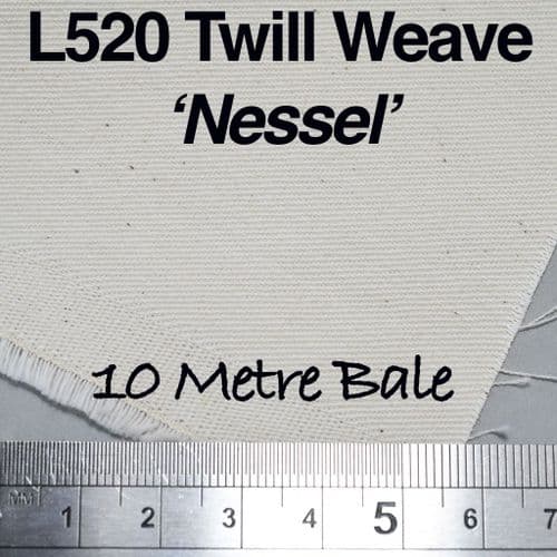 Kremer: 165cm wide, L520 (873100 Nessel) Twill Weave Cotton Unprimed. Price per 10 metre bale