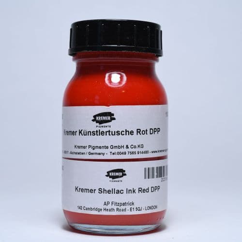 Kremer: 180342 Red Kremer Shellac Ink, 100ml