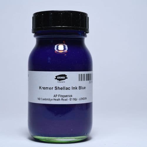 Kremer: 180360 Blue Kremer Shellac Ink, 100ml