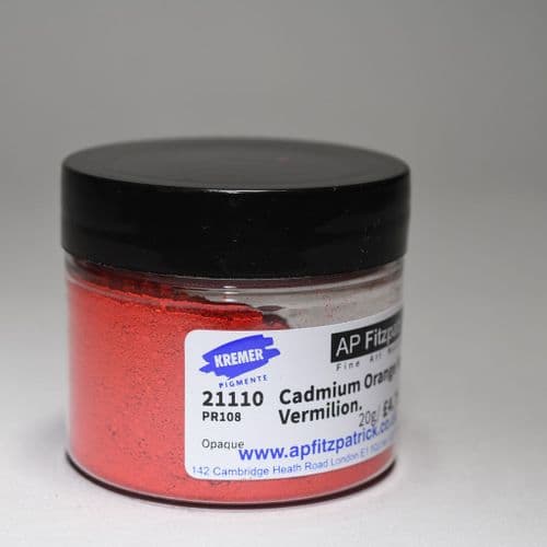 Kremer: 21110 Cadmium Orange No.2 Vermilion, 20g