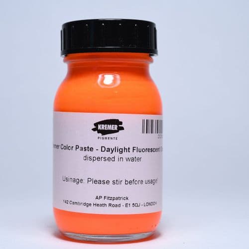 Kremer: 29210 Daylight Fluorescent Orange Colour Paste, 100g