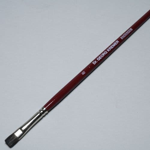Kremer: 85055008 Gussow Brush, Polecat Hair. Flat No 8