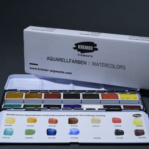 Kremer: 881004 Watercolour Set, Watercolours for Landscape Painting