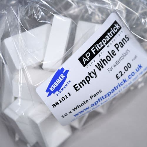 Kremer: 881011 Plastic Watercolour Pans. 10 x Whole Pans