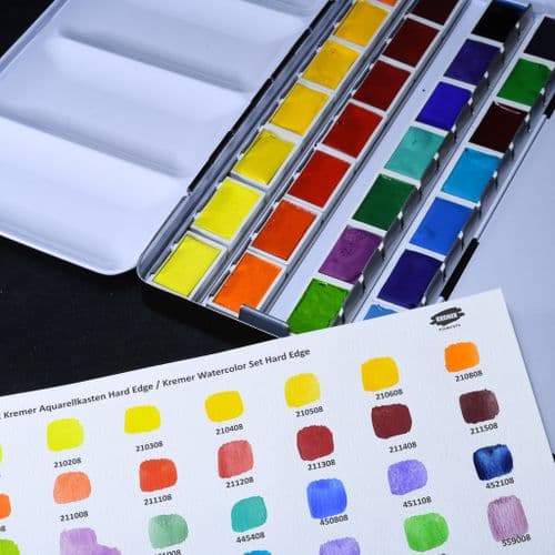 Kremer: 881032 Kremer Watercolour Set, Hard Edge