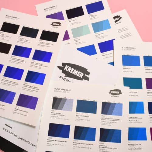 Kremer: 990001 Colour Chart - Blue Colours