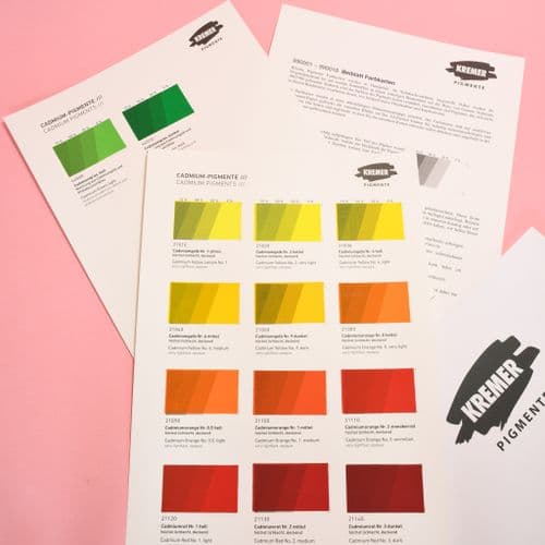 Kremer: 990002 Colour Chart - Cadmium Colours