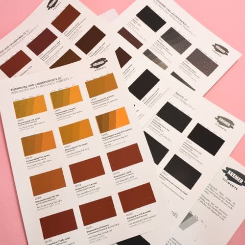 Kremer: 990005 Colour Chart - Iron Oxide Colours