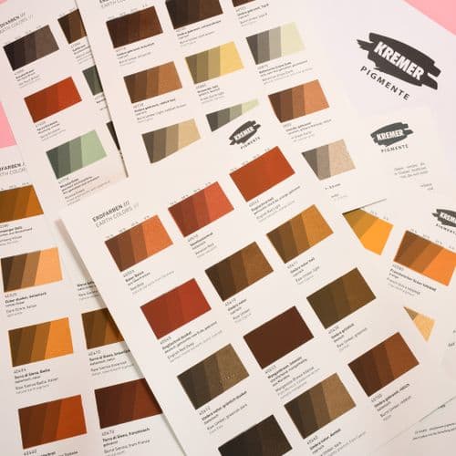 Kremer: 990006 Colour Chart - Earth Colours