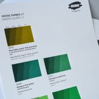 Kremer: 990010 Colour Chart - Green Colours