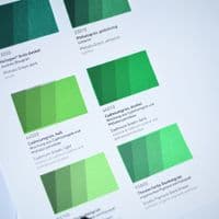 Kremer: 990010 Colour Chart - Green Colours