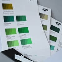 Kremer: 990010 Colour Chart - Green Colours