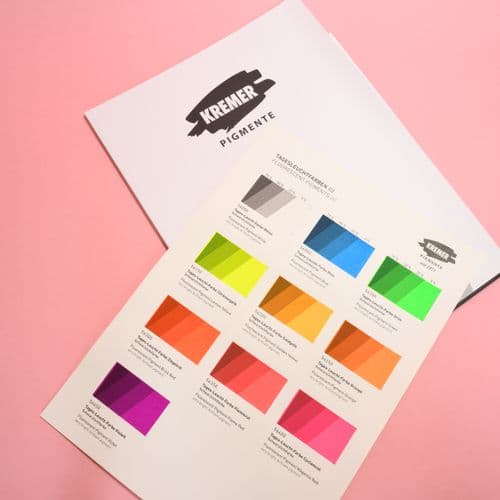 Kremer: 990017 Colour Chart - Fluorescent Colours