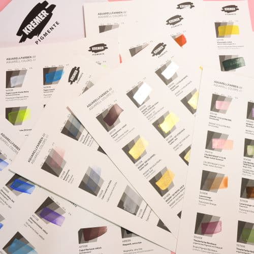 Kremer: 990018 Colour Chart - Watercolours