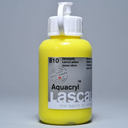 Lascaux: Aquacryl 810 Lemon Yellow, 85ml