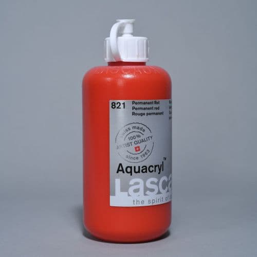 Lascaux: Aquacryl 821 Permanent Red, 250ml