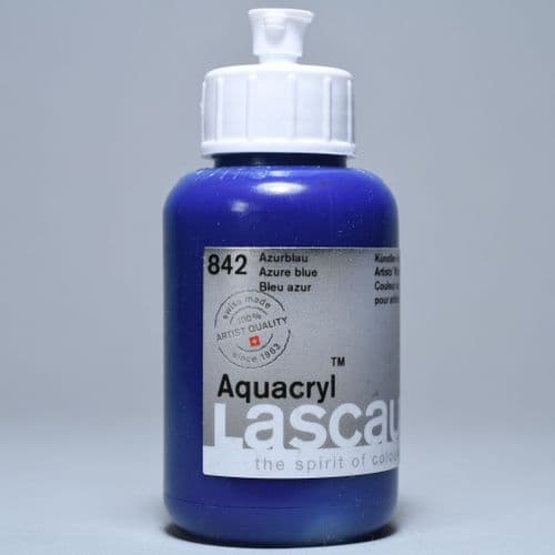 Lascaux: Aquacryl 842 Azure Blue, 85ml