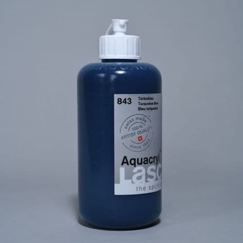 Lascaux: Aquacryl 843 Turquoise Blue, 250ml