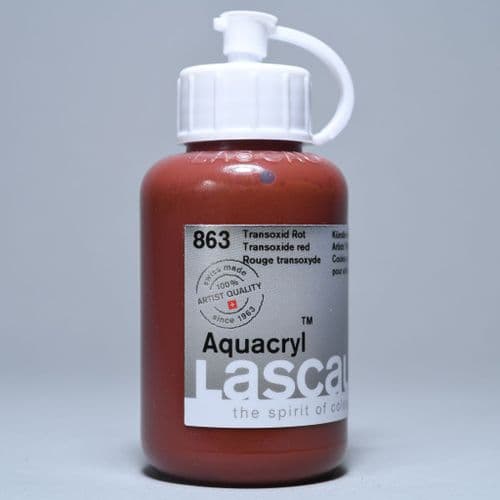 Lascaux: Aquacryl 863 Transoxide Red, 85ml