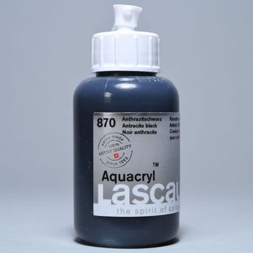 Lascaux: Aquacryl 870 Anthracite Black, 85ml
