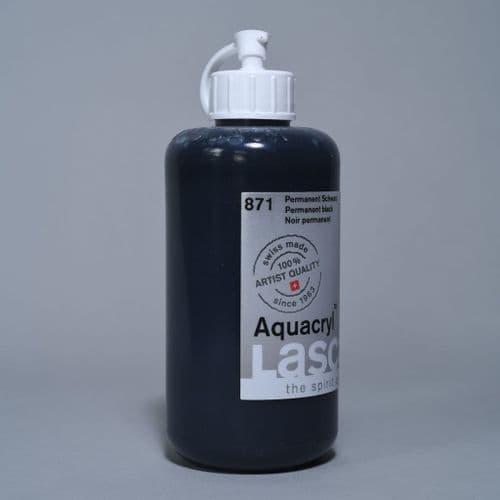Lascaux: Aquacryl 871 Permanent Black, 250ml