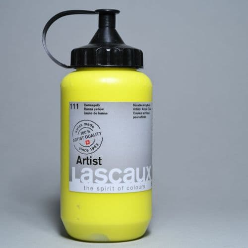 Lascaux: Artists’ Acrylic 111 Hansa Yellow, 390ml
