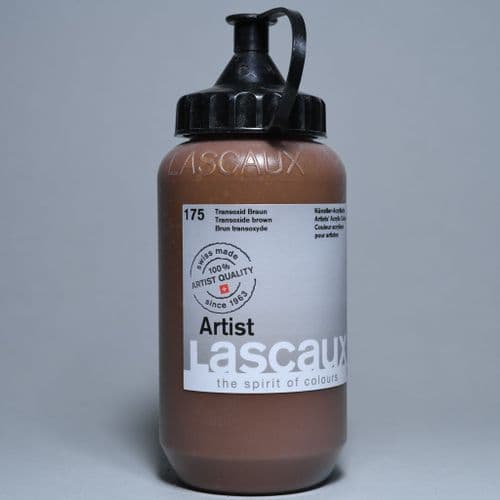 Lascaux: Artists’ Acrylic 175 Transoxide Brown, 390ml