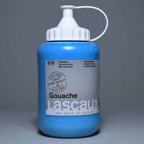 Lascaux: Gouache 315 Turquoise Blue, 500ml