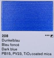 Lascaux: Perlacryl Acrylic 208 Dark Blue, 250ml
