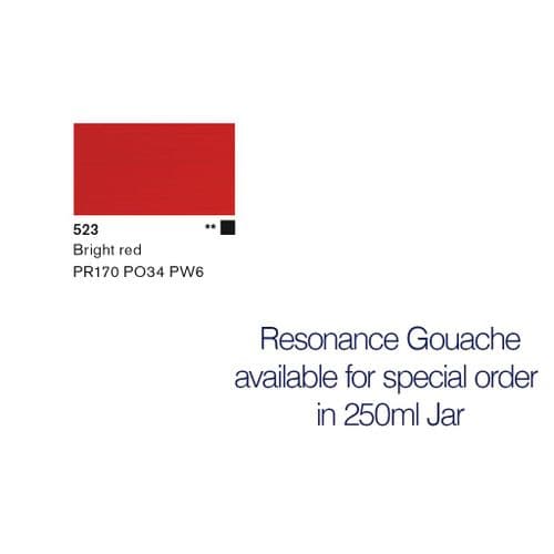 Lascaux: Resonance Gouache 523 Bright Red, 250ml