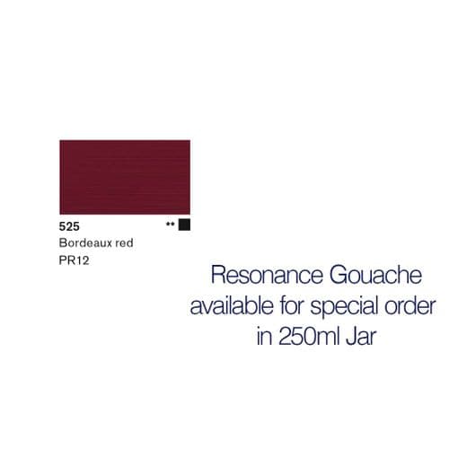 Lascaux: Resonance Gouache 525 Bordeaux Red, 250ml