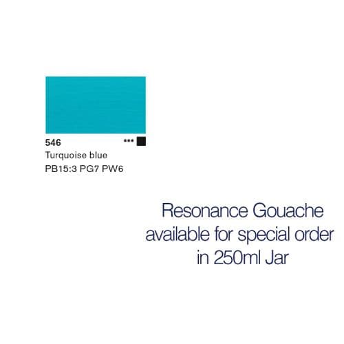 Lascaux: Resonance Gouache 546 Turquoise Blue, 250ml