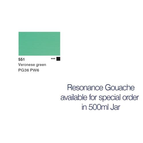 Lascaux: Resonance Gouache 551 Veronese Green, 500ml