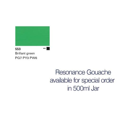 Lascaux: Resonance Gouache 553 Brilliant Green, 500ml