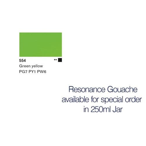 Lascaux: Resonance Gouache 554 Green Yellow, 250ml