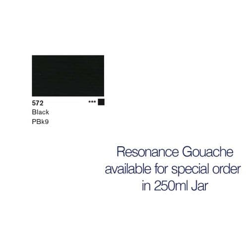 Lascaux: Resonance Gouache 572 Black, 250ml