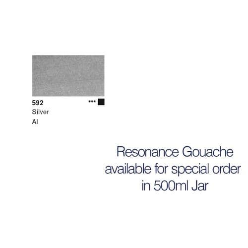 Lascaux: Resonance Gouache 592 Silver, 500ml