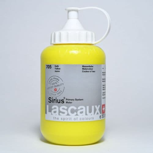 Lascaux: Sirius Acrylic Watercolour 705 Yellow, 500ml