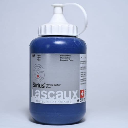 Lascaux: Sirius Acrylic Watercolour 707 Cyan, 500ml